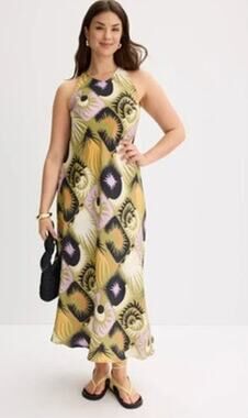 Untitled in Motion Lanelle Dress Linen Blend Maxi S